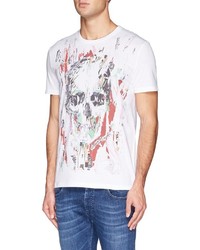 Alexander McQueen Scrap Paper Skull Print T Shirt