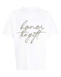 HONOR THE GIFT Script Logo Print Cotton T Shirt