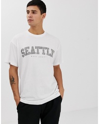 New Look Seattle Print T Shirt In White