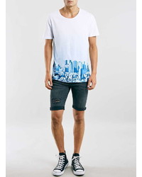Topman Selected Homme White City Print T Shirt