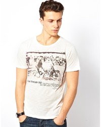 Selected T Shirt With Motorbike Print