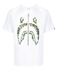 A Bathing Ape Shark Motif Cotton T Shirt