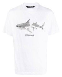 Palm Angels Shark Print Organic Cotton T Shirt