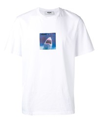 MSGM Shark Printed T Shirt