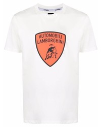 Automobili Lamborghini Short Sleeved Logo Print T Shirt
