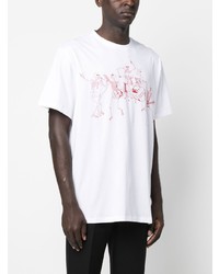 Alexander McQueen Skeleton Band Print Short Sleeved T Shirt