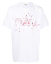 Alexander McQueen Skeleton Band Print Short Sleeved T Shirt