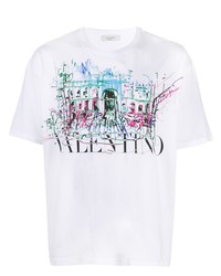 Valentino Sketch Logo Print T Shirt