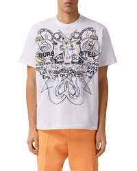 Burberry Sketch Print Oversize Cotton Graphic Tee