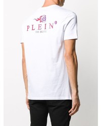 Philipp Plein Skull On Fire Print Cotton T Shirt