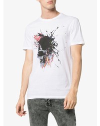 Alexander McQueen Skull Paint Print Cotton T Shirt