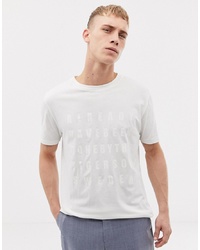 Tiger of Sweden Jeans Slim Fit Chest Text T Shirt In Off White Light