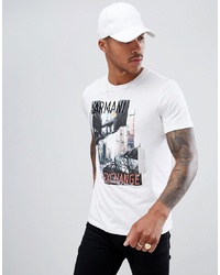 Armani Exchange Slim Fit Cityscape Print T Shirt In White