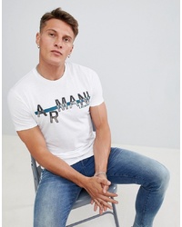 Armani Exchange Slim Fit Dropped Logo T Shirt In White