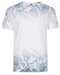 Topman Slim Fit Leaf Print T Shirt