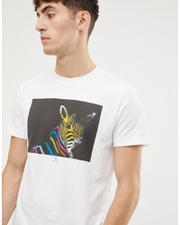 PS Paul Smith Slim Fit Zebra Graphic Tshirt In White