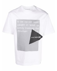 And Wander Slogan Geometric Print T Shirt