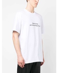 MSGM Slogan Print Cotton T Shirt