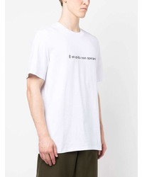 MSGM Slogan Print Cotton T Shirt