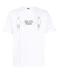 A Bathing Ape Slogan Print Cotton T Shirt