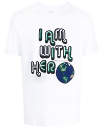 Armani Exchange Slogan Print Cotton T Shirt