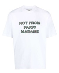 Drôle De Monsieur Slogan Print Cotton T Shirt