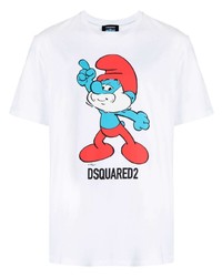 DSQUARED2 Smurf Print Organic Cotton T Shirt