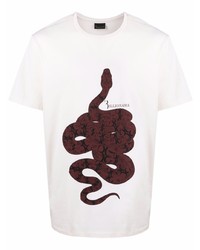 Billionaire Snake Print Cotton T Shirt