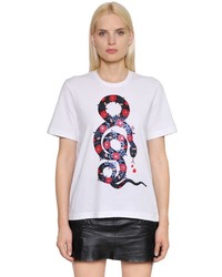 Markus Lupfer Snake Printed Cotton Jersey T Shirt