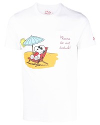 MC2 Saint Barth Snoopy Embroidered Slogan T Shirt
