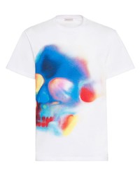 Alexander McQueen Solarized Round Neck Cotton T Shirt