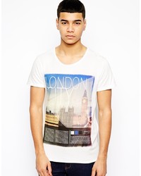 Solid T Shirt With London Print