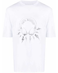 Neil Barrett Sonic Bolt Headphone Logo Print T Shirt