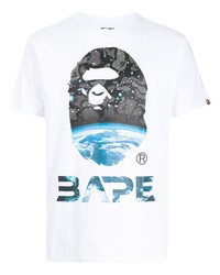 A Bathing Ape Space Camo Logo Print T Shirt