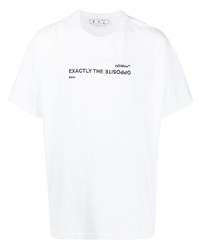Off-White Spiral Opp Slogan Print Cotton T Shirt
