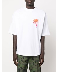 Palm Angels Spray Effect Logo Print T Shirt