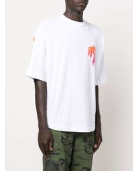 Palm Angels Spray Effect Logo Print T Shirt