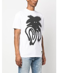 Palm Angels Spray Logo Print Cotton T Shirt
