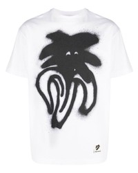 Palm Angels Spray Logo Print Cotton T Shirt