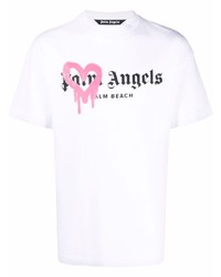 Palm Angels Sprayed Heart T Shirt