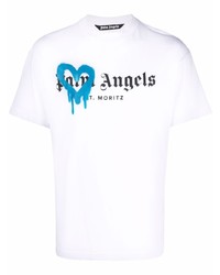 Palm Angels Sprayed Heart T Shirt