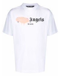 Palm Angels Sprayed Logo Cotton T Shirt