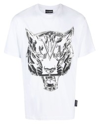 Plein Sport Ss Chrome Tiger Cotton T Shirt