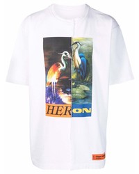 Heron Preston Ss Tee Os Split Herons White Orange