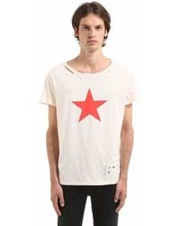 Star Printed Ripped Jersey T Shirt