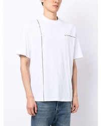 Armani Exchange Stripe Detail Logo Print T Shirt