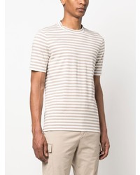 Brunello Cucinelli Stripe Print Cotton T Shirt
