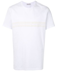 Moncler Stripe Print Cotton T Shirt