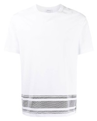 Brioni Stripe Print Cotton T Shirt