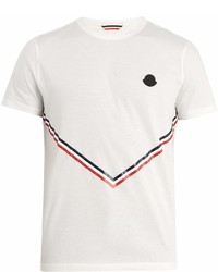 Moncler Stripe Print Cotton T Shirt